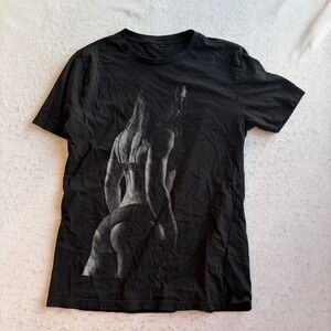 Unbranded Graphic Tee Mens S Black Fitness Bodybuilder Print Short Sleeve